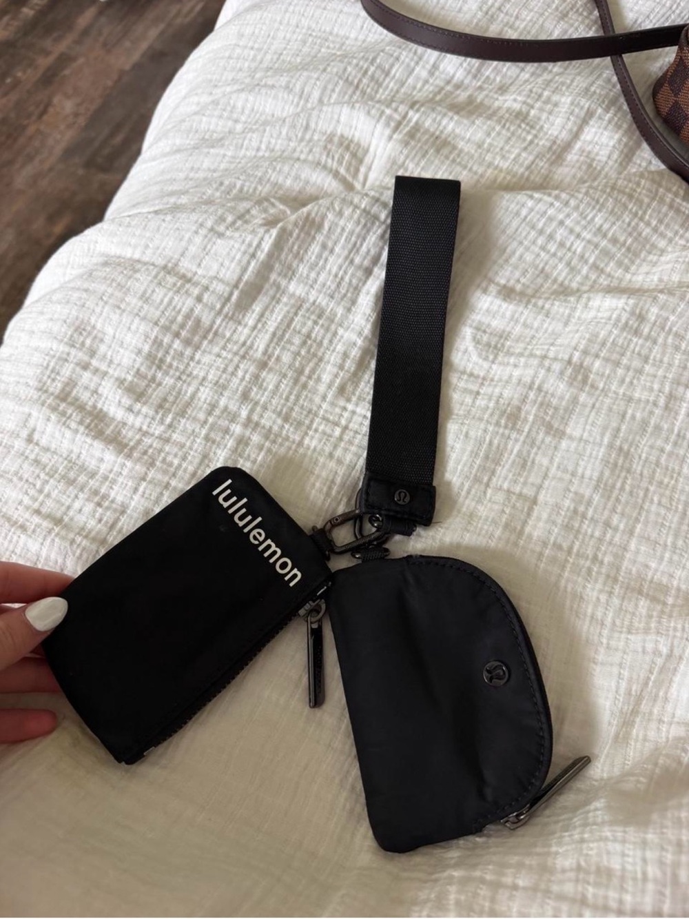 lululemon athletica Black Dual Pouch Wristlet with Strap